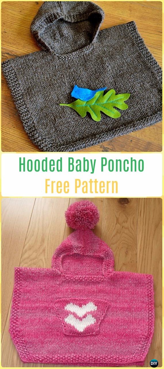 Knit Hooded Baby Poncho Free Pattern - Knit Baby Sweater Outwear Free Patterns
