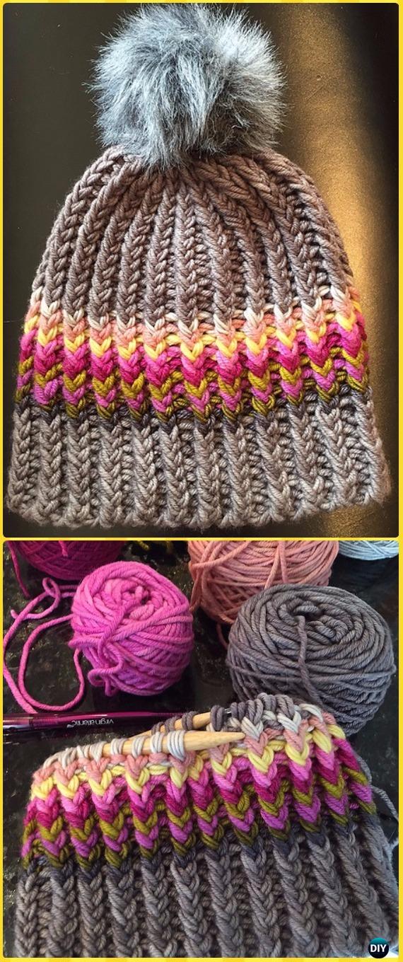 Knit Twisted Ribster Hat Free Pattern - Knit Beanie Hat Free Patterns 