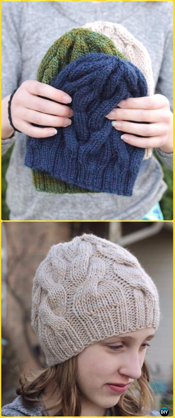Modèles gratuits de bonnet torsadé en tricot