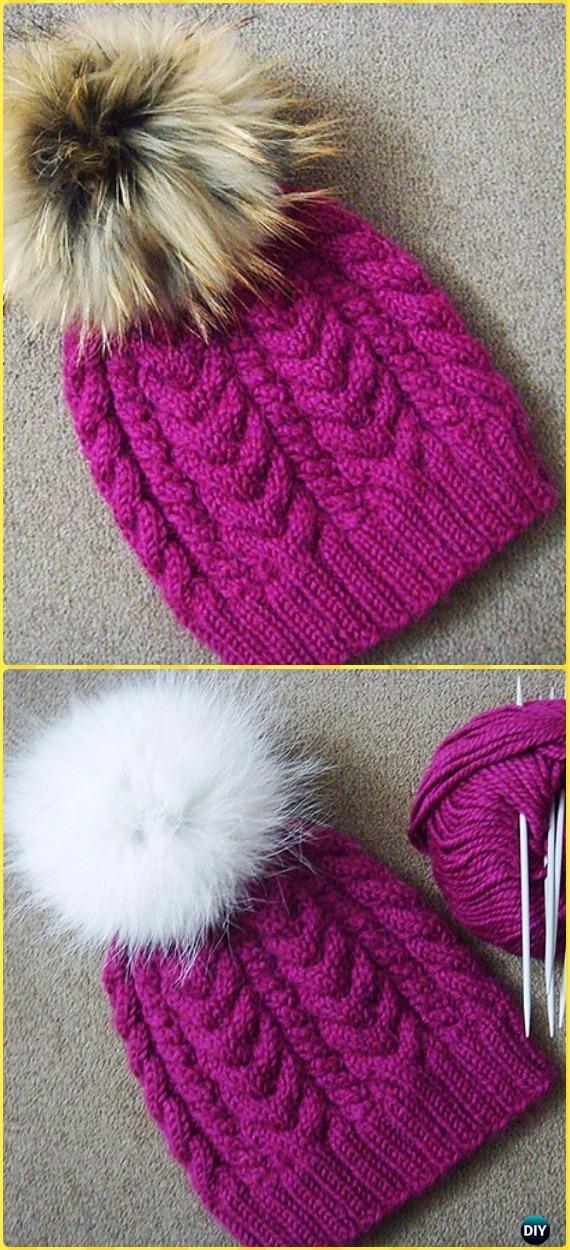 Knit Wine Cable Hat Free Pattern - Knit Beanie Hat Free Patterns 