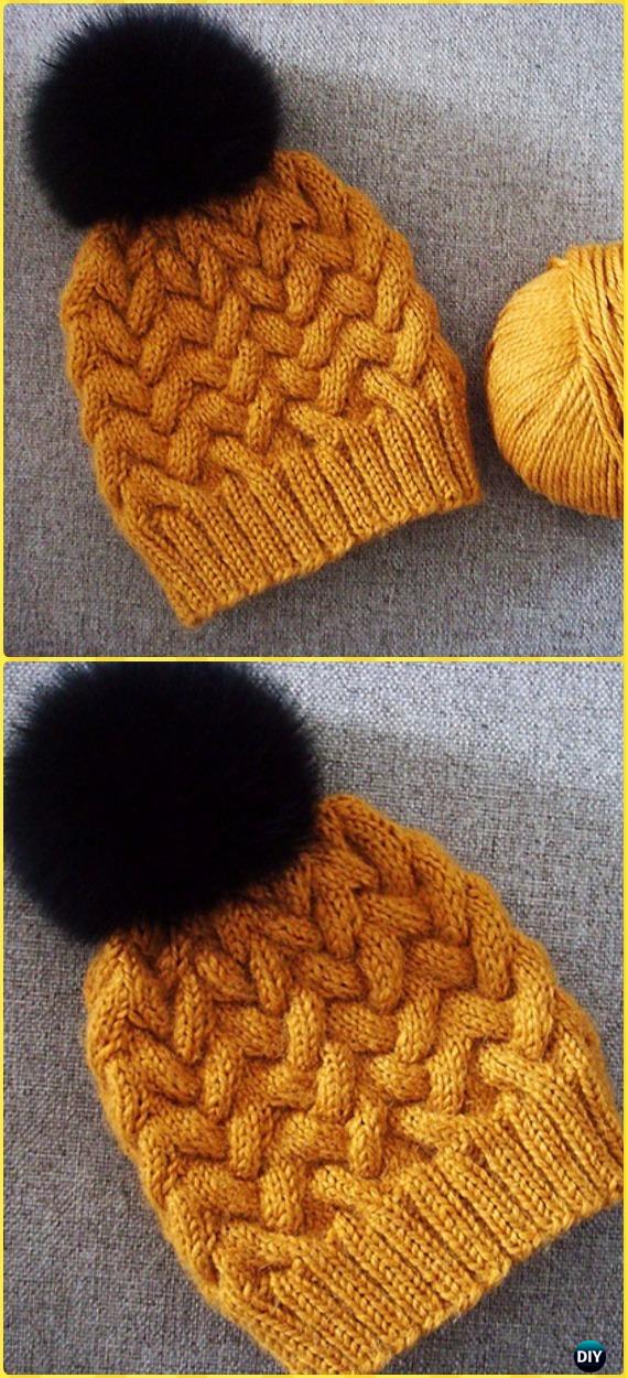 Knit Sandy Winter Cable Hat Free Pattern - Knit Beanie Hat Free Patterns 