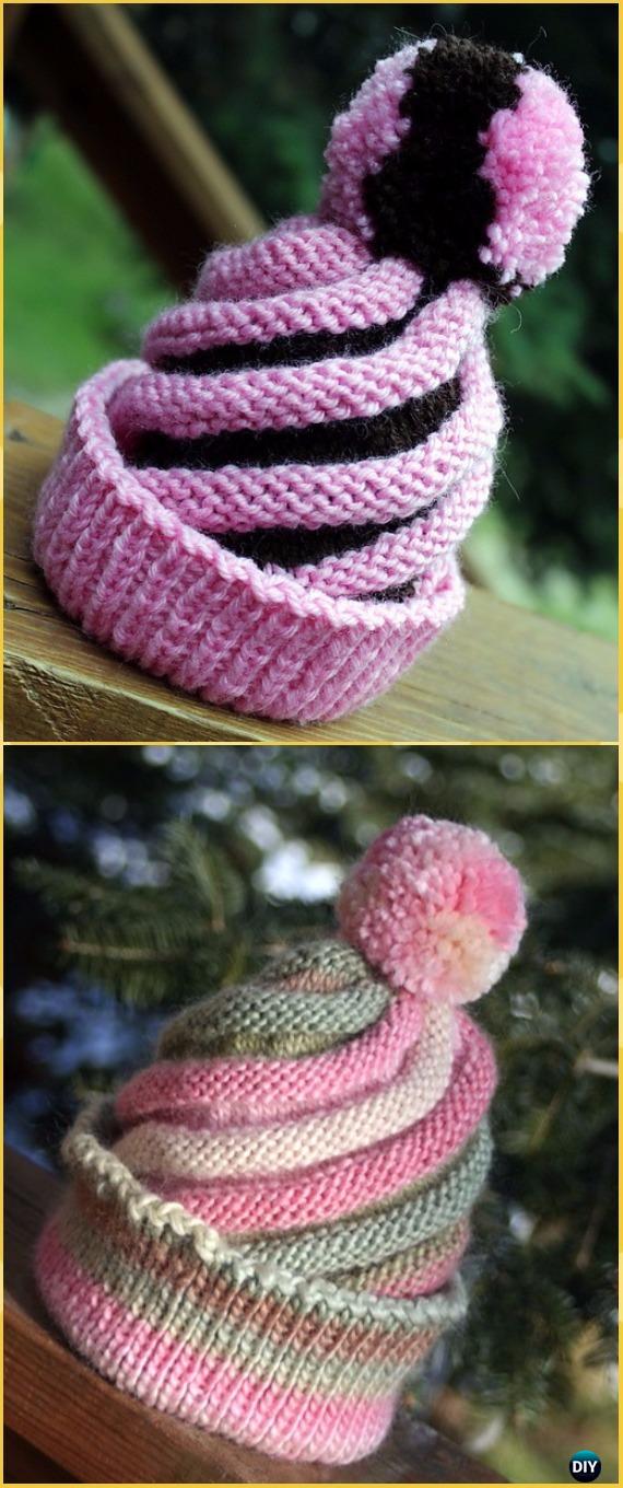 Knit Swirled Ski Cap Hat Free Pattern - Knit Beanie Hat Free Patterns 
