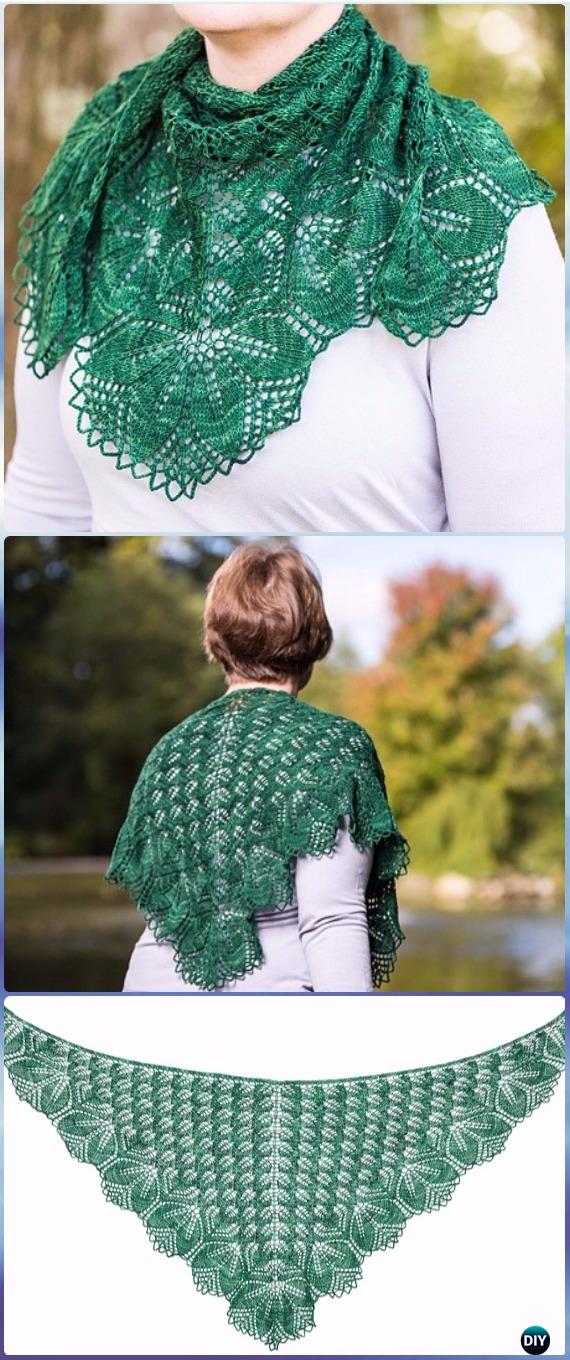 Knit Haruni Triangular Shawl Free Pattern - Knit Scarf Wrap Free Patterns