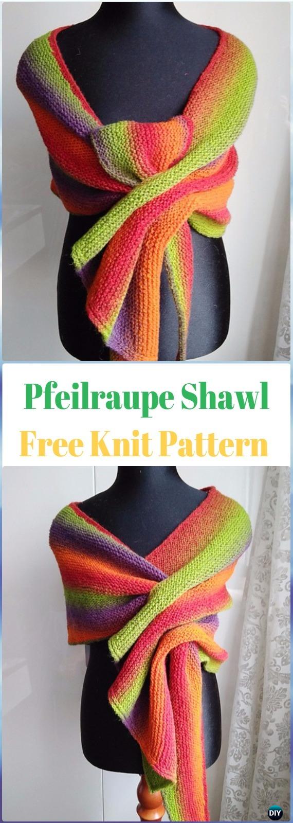 Knit Pfeilraupe Shawl Free Pattern - Knit Scarf & Wrap Shawl Patterns
