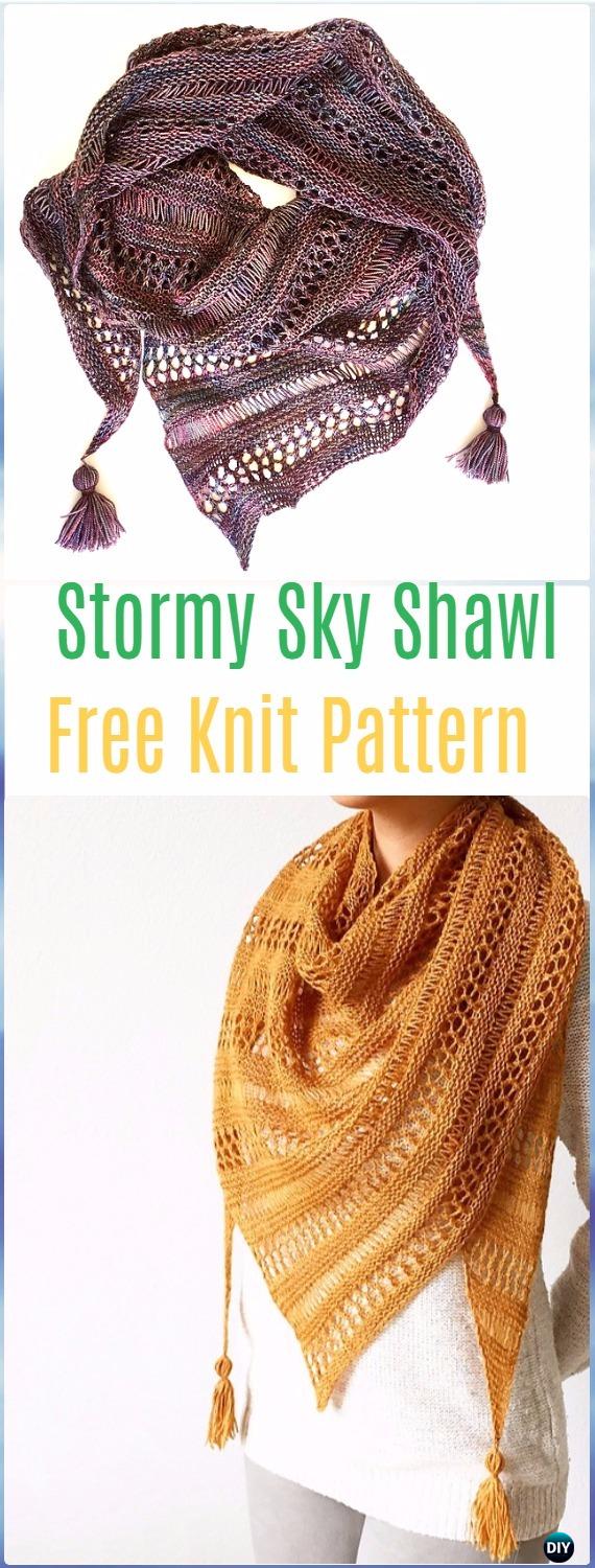 Knit Stormy Sky Shawl Free Pattern - Knit Scarf & Wrap Shawl Patterns