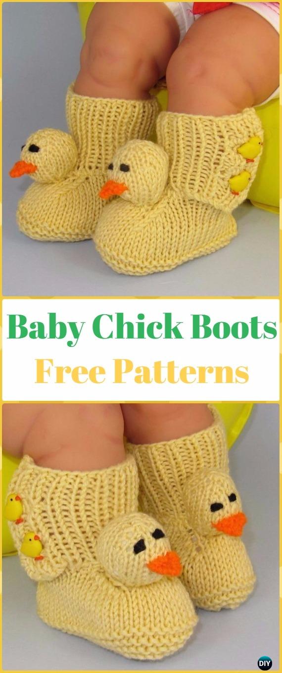 Knit Baby Chick Boots Free Pattern - Knit Slippers Booties Free Patterns