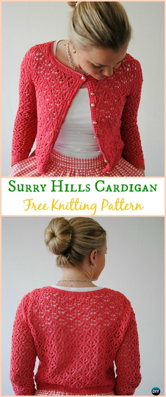 Women's Surry Hills Cardigan Sweater Free Knitting Pattern - Knit Women Cardigan Sweater Coat Free Patterns 