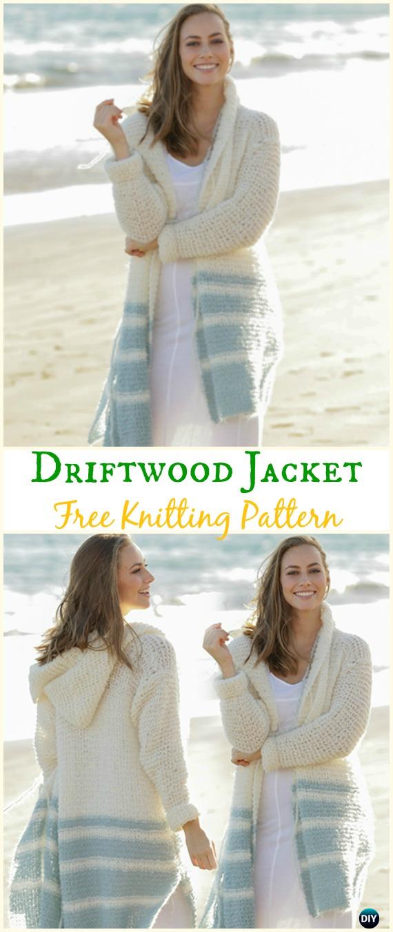 Women's Driftwood Jacket Cardigan Free Knitting Pattern - Knit Women Cardigan Sweater Coat Free Patterns 