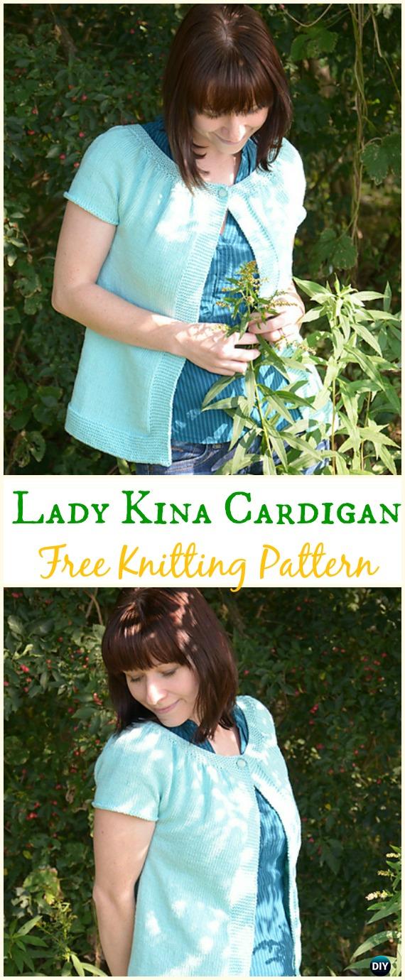 Lady Kina Cardigan Sweater Free Knitting Pattern - Knit Women Cardigan Sweater Coat Free Patterns