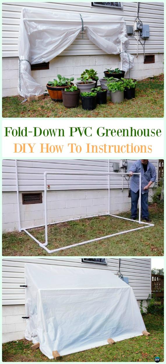 Fold-Down PVC Greenhouse DIY Instructions - Low Budget DIY PVC Garden Projects 