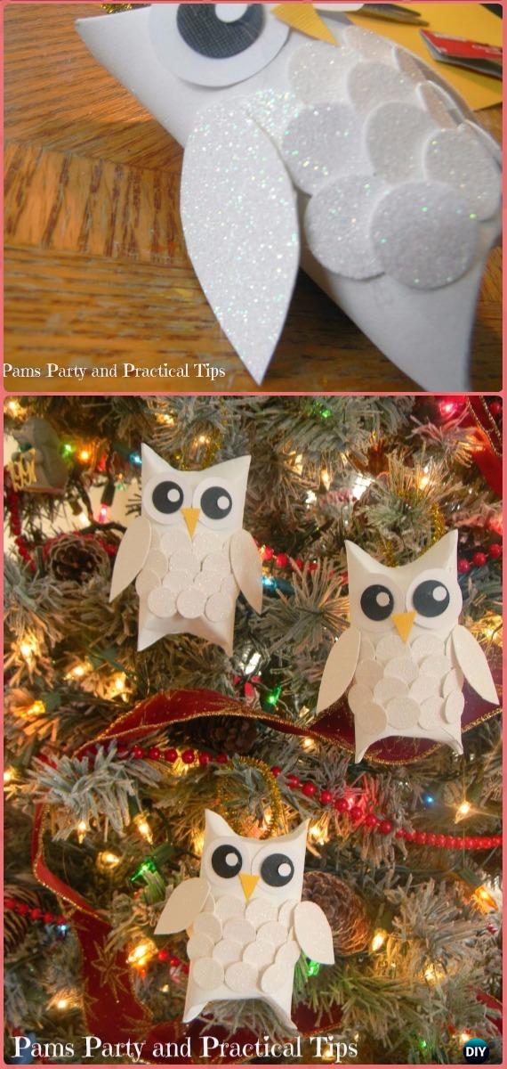 DIY TP Roll Snow Owl Tutorial - Paper Roll Christmas Craft Ideas & Projects