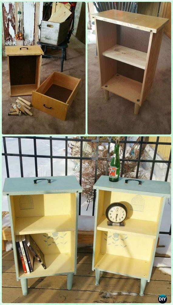 DIY Upcycled Drawer Side Tables Instruction - Practical Ways to Recycle Old Drawers for Home 