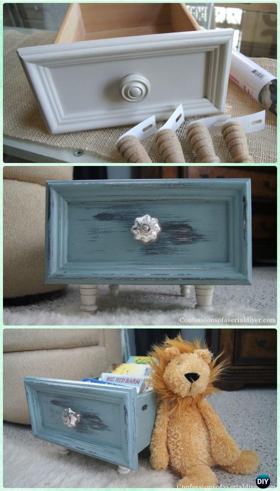 DIY Old Drawer Mini Bookcase Instruction - Practical Ways to Recycle Old Drawers for Home 
