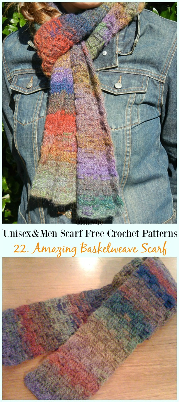 Amazing Basketweave Scarf Crochet Free Pattern - Unisex & #Men; #Scarf; Free #Crochet; Patterns
