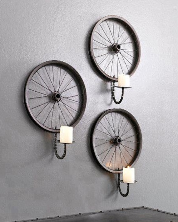 Bicycle Wheel Wall Candle Holder Base - DIY Ways to Recycle Bike Rims 