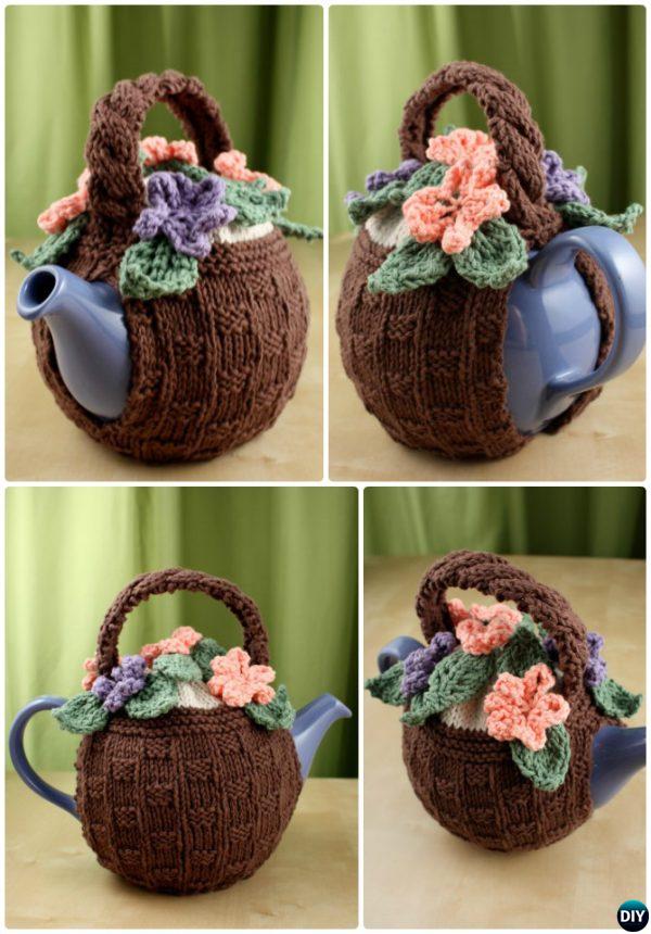 Knit Flower Basket Tea Cozy Free Pattern-20 Crochet Knit Tea Cozy Free Patterns