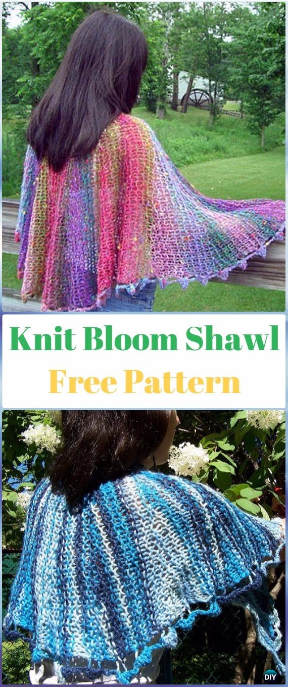 Knit Bloom Shawl Free Pattern - Knit Scarf & Wrap Shawl Free Patterns