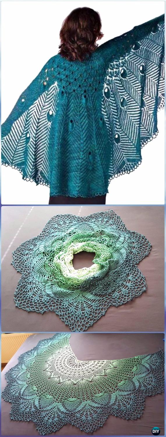 Knit Pretty As A Peacock Shawl Pattern - Knit Scarf & Wrap Shawl Patterns