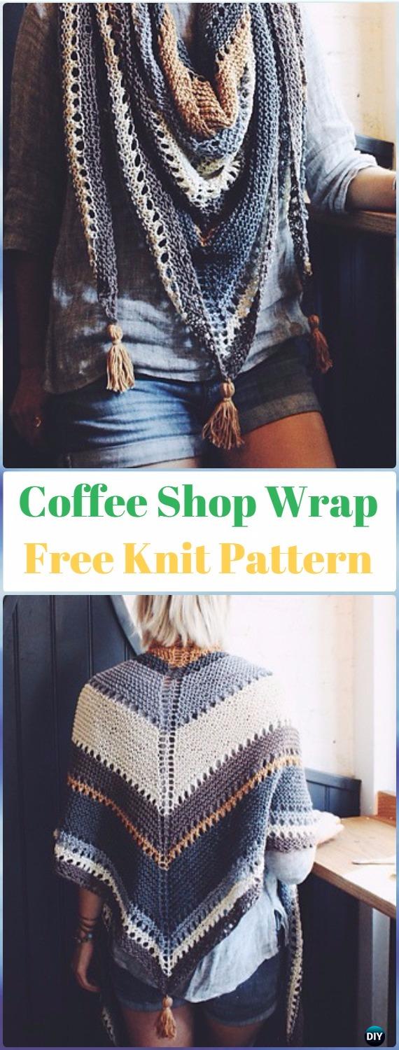 Knit Coffee Shop Wrap Shawl Free Pattern - Knit Scarf & Wrap Shawl Patterns
