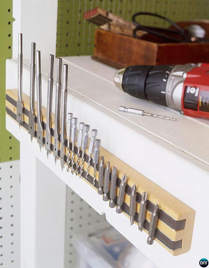 Magnetic Tool Bar-Garage Organization and Storage DIY Ideas Projects