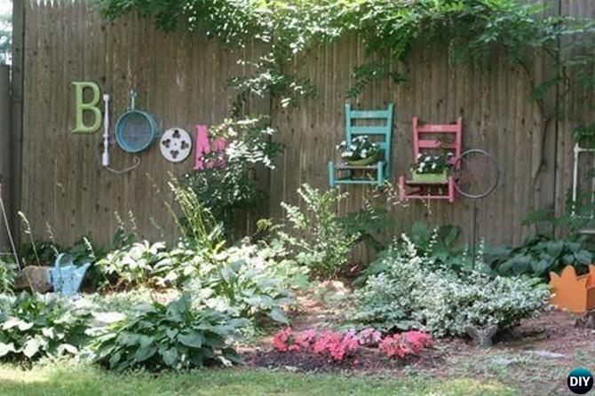 Old Chair Garden Fence Decor-20 Fence Decoration Makeover DIY Ideas 
