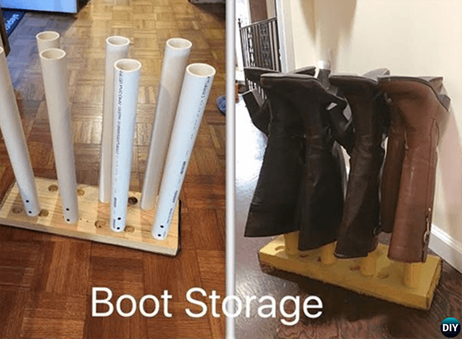 PVC Boot Storage-20 PVC Home Organization and Storage Projects