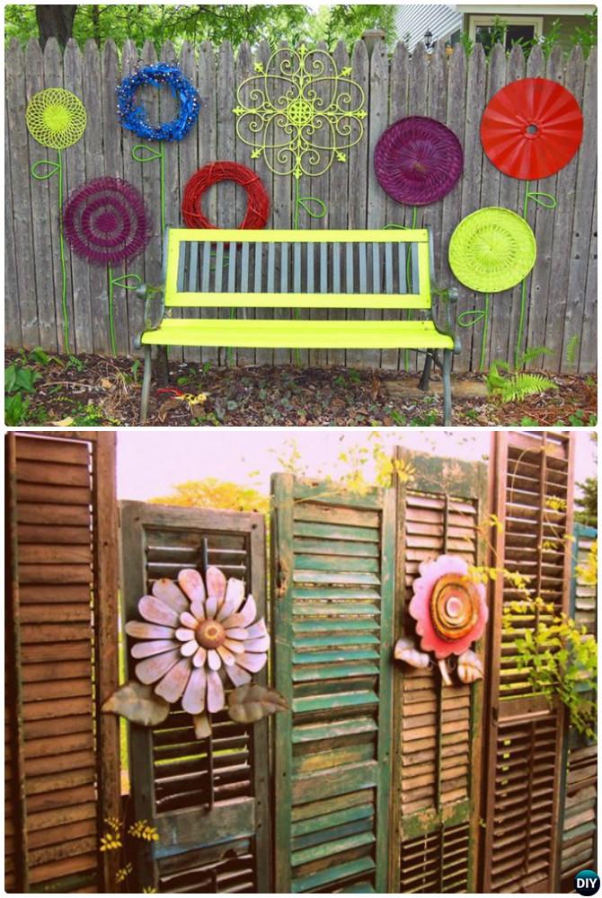 Recycled Household Garden Fence Decor-20 Fence Decoration Makeover DIY Ideas 