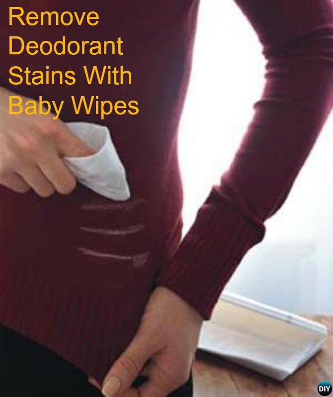 Remove Deodorant Stains With Baby Wipes-20 Lady Girl Fashion Hacks