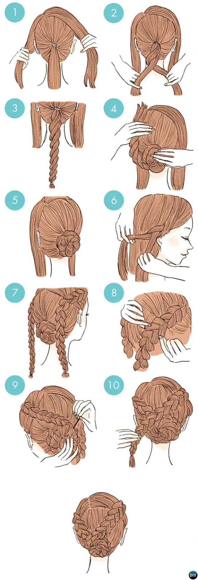 Side Braid Twisted Bun Hairstyle-20 Easy Busy Morning Hairstyles For Short Mid Long-Length Hairs 