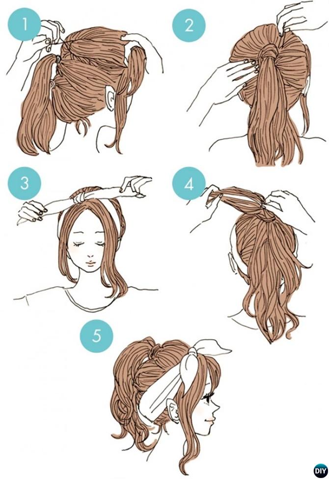 Three Part Ponytail Hairstyle-20 Easy Busy Morning Hairstyles For Short Mid Long-Length Hairs 