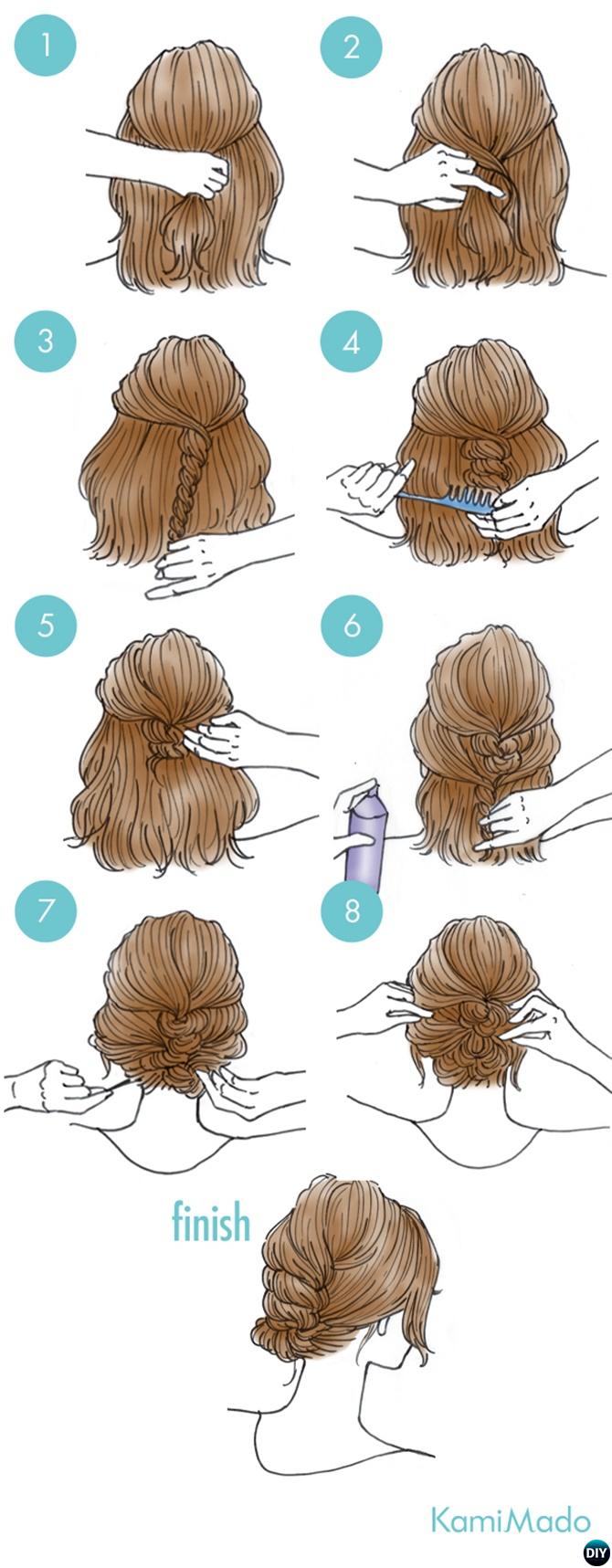 Twist Tuck Bun Hairstyle-20 Easy Busy Morning Hairstyles For Short Mid Long-Length Hairs