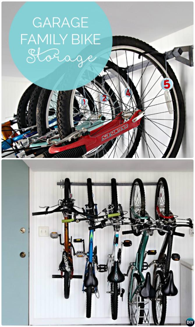 Wall-mounted Bike Storage-Garage Organization and Storage DIY Ideas Projects 