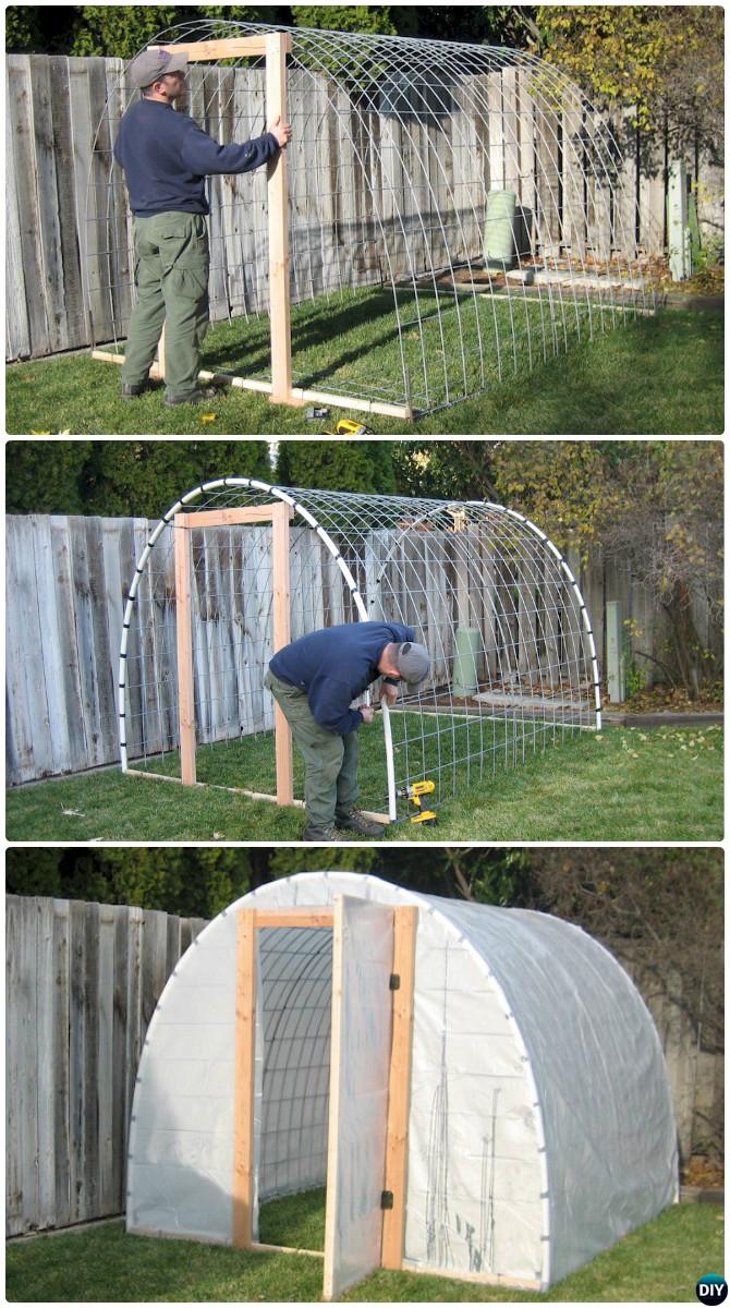 DIY Wire Cattle Panel Greenhouse Free Plan-18 DIY Green House Projects Instructions