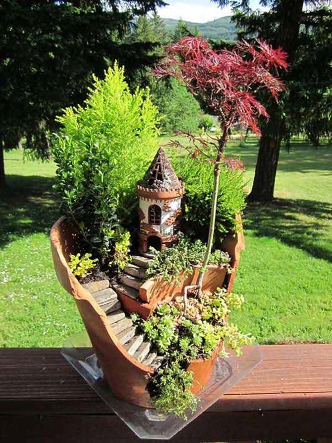 DIY Broken Clay Pot Fairy Garden Ideas (Tutorials with Pictures)
