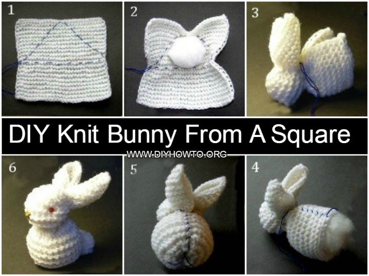 DIY Knit Bunny From A Square Free Pattern