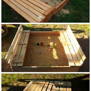 DIY Sandbox with Bench Cover-DIY Sandbox Projects (Video)
