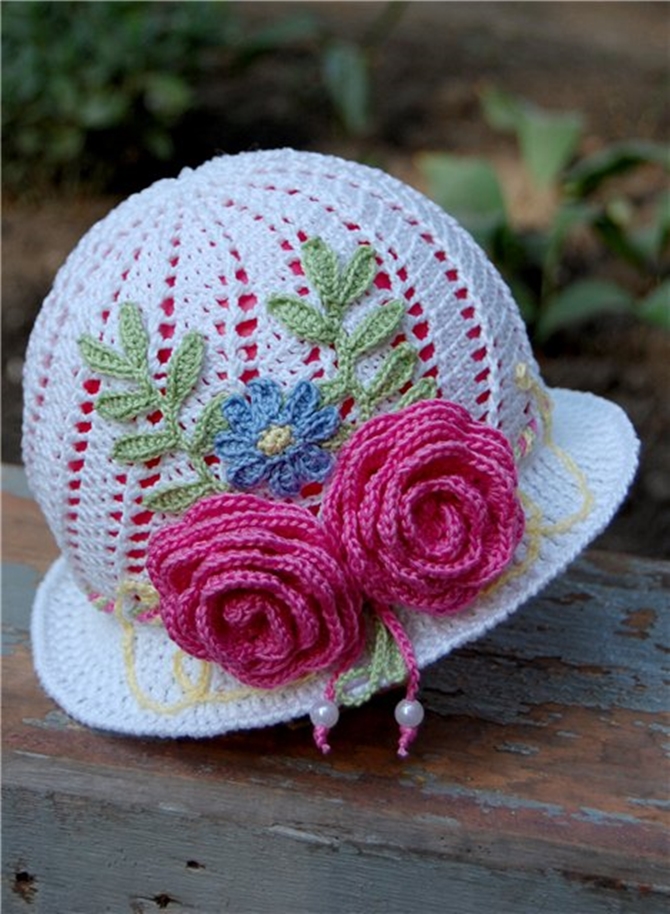 crochet hat pattern flower panama diyhowto