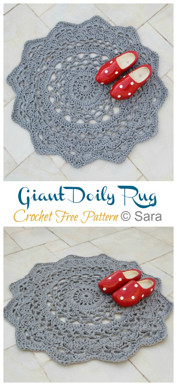 Giant Doily Rug Crochet Free Pattern - #Crochet Area #Rug Ideas Free Patterns