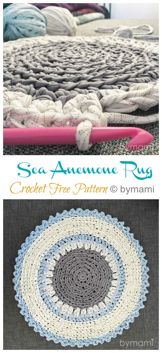 Sea Anemone Rug Crochet Free Pattern - #Crochet Area #Rug Ideas Free Patterns