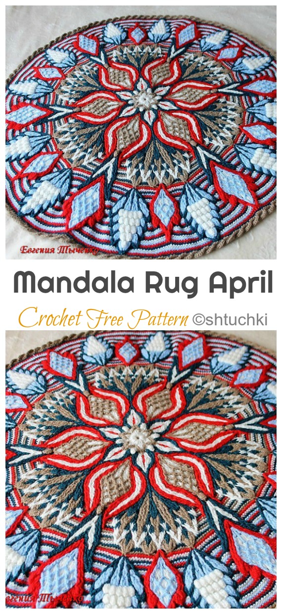 Mandala Rug April Crochet Free Pattern - #Crochet Area #Rug Ideas Free Patterns  
