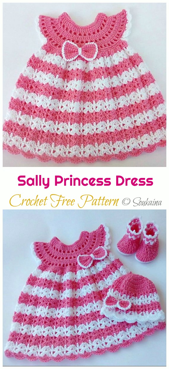 Sally Princess Dress Crochet Free Pattern - #Crochet Girls #Dress Free Patterns