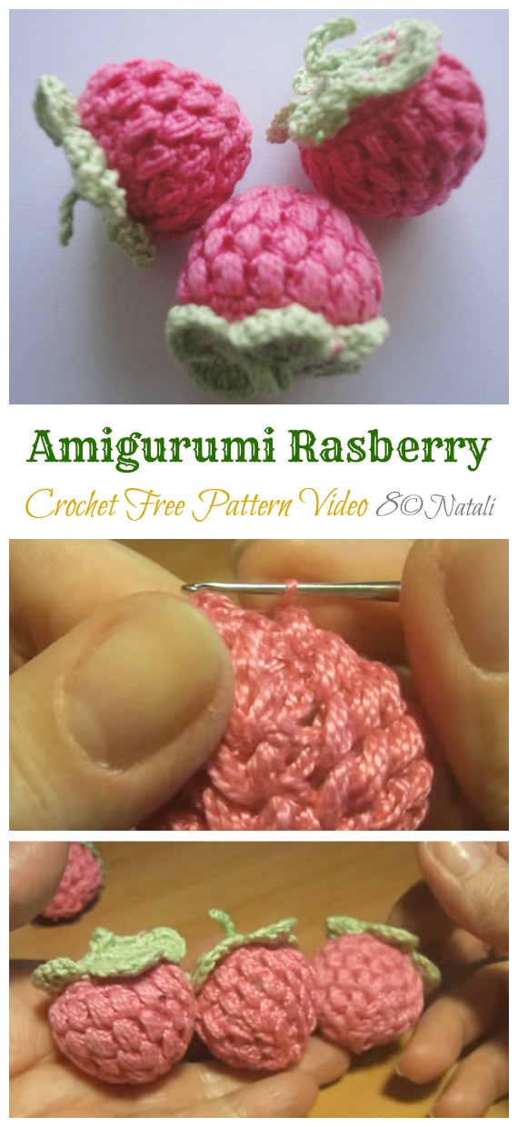 Amigurumi Raspberry Crochet Free Pattern - Amigurumi #Fruits; Free #Crochet; Pattern
