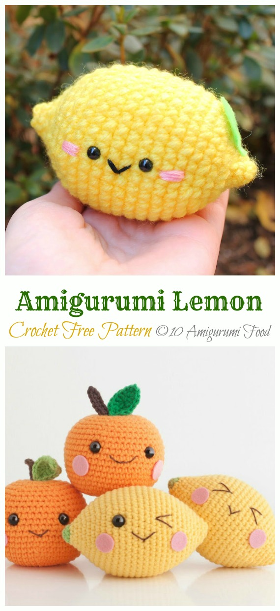 Amigurumi Lemon Crochet Free Pattern - Amigurumi #Fruits; Free #Crochet; Pattern
