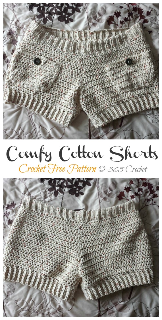 Comfy Cotton Shorts Crochet Free Pattern - Summer #Shorts; & Pants Free Crochet Patterns