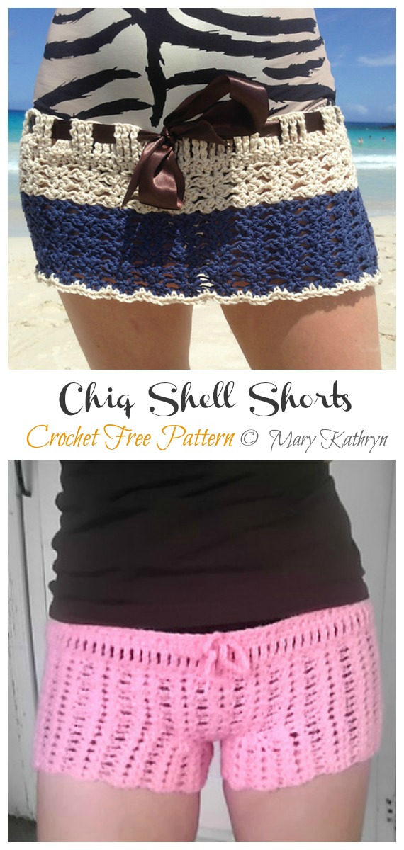 Chiq Shell Shorts Crochet Free Pattern - Summer #Shorts; & Pants Free Crochet Patterns