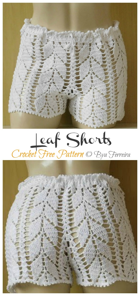 Leaf Shorts Crochet Free Pattern - Summer #Shorts; & Pants Free Crochet Patterns