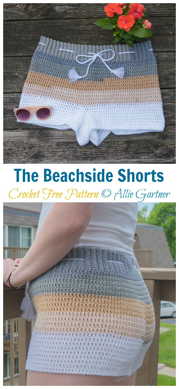 The Beachside Shorts Crochet Free Pattern - Summer #Shorts; & Pants Free Crochet Patterns