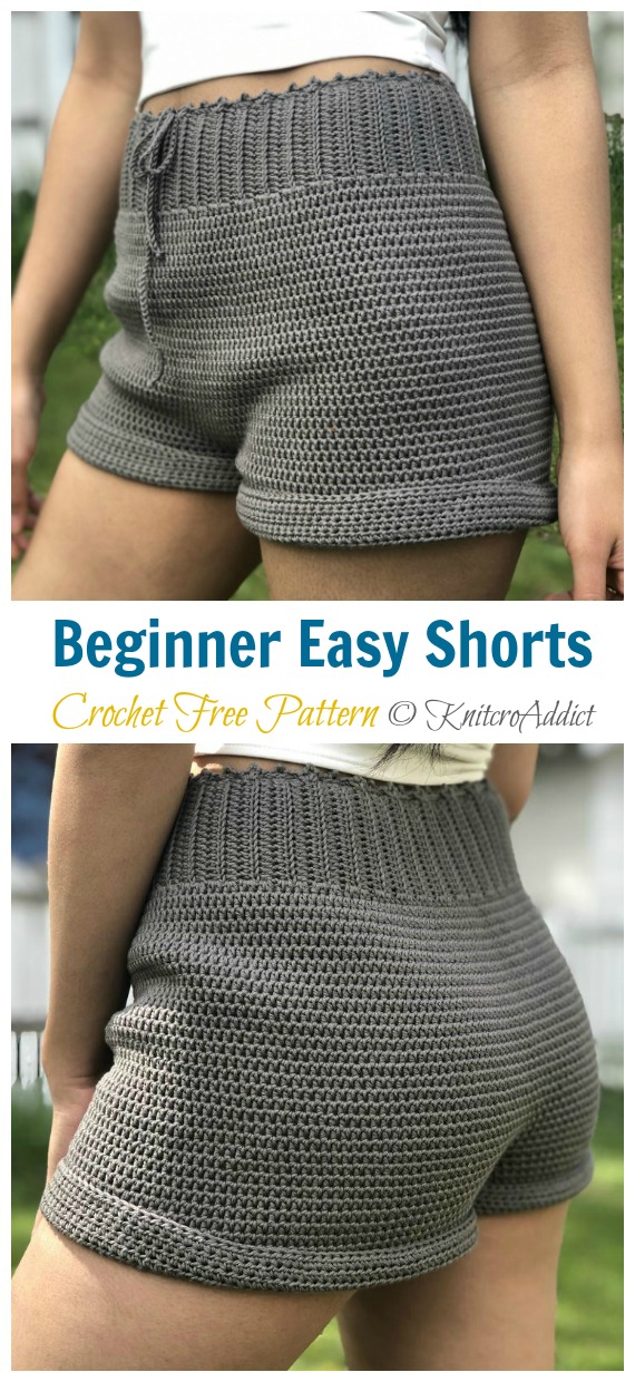 Beginner Easy Shorts Crochet Free Pattern - Summer #Shorts; & Pants Free Crochet Patterns