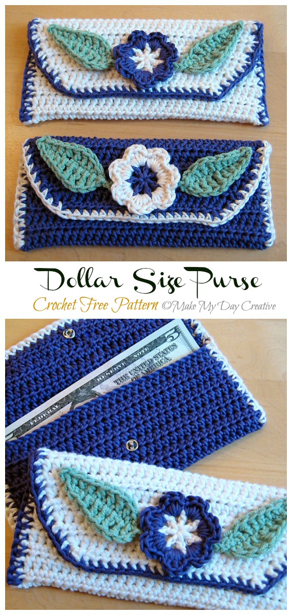 Dollar Size Purse Crochet Free Pattern - #Clutch; Bag & Purse Free #Crochet; Patterns