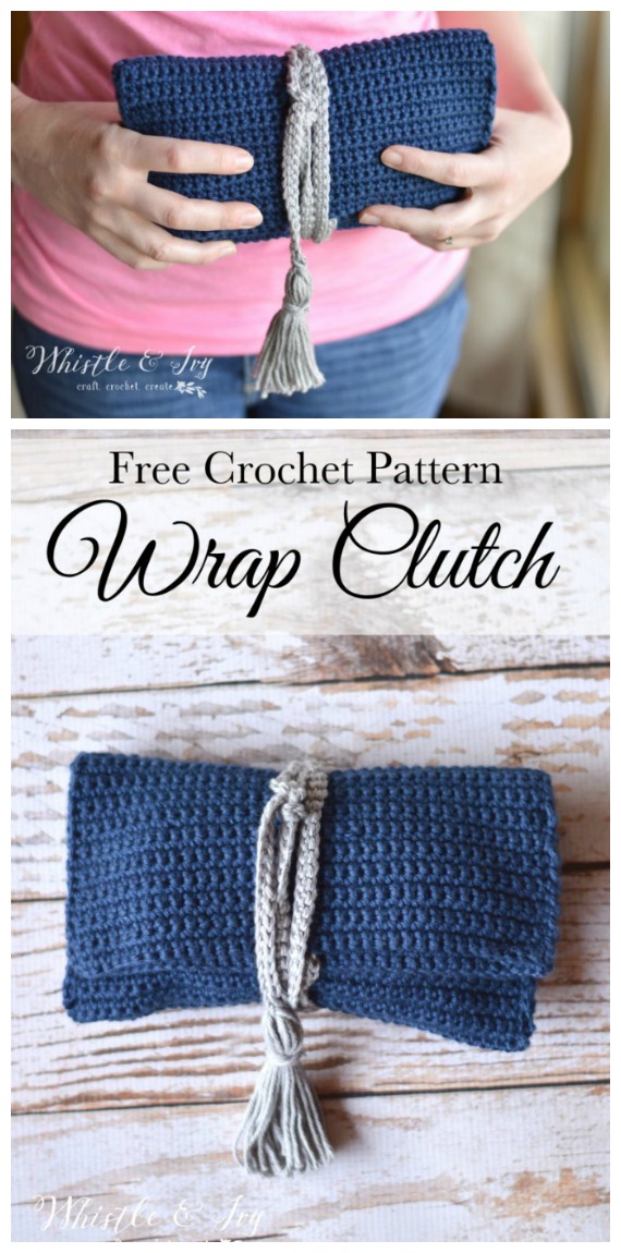 Wrap Clutch Crochet Free Pattern - #Clutch; Bag & Purse Free #Crochet; Patterns